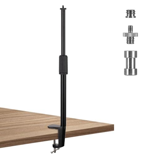 TARION Desktop Light Stand with 14 38 Screws for Ring Light Tabletop Mount L Shape Clip Stand Adjustable 1425in3564cm for Live Streaming Photograpghy Videograpghy Film Shooting Virtual Meetings