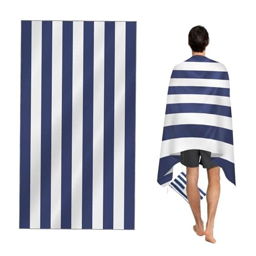 CNMTCCO Large Beach Towel for Adults with Bag Quick Dry Microfibre 100 Recycled Towel Sand Free Lightweight Compact 160x90cm 63x35in Blue
