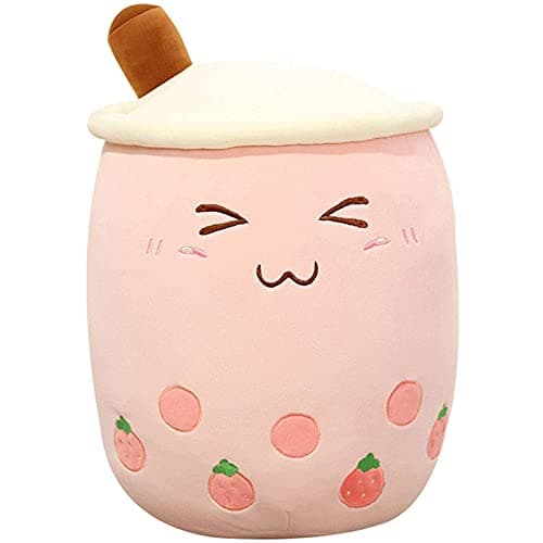 VHYHCY Cute Stuffed Boba Plush Bubble Tea Plushie Pillow Milk Cup Food Plush Soft Kawaii Hugging Toys Gifts for KidsPink 94 inch