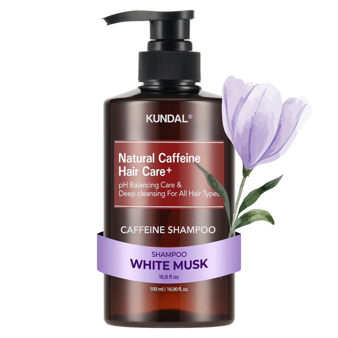 KUNDAL Anti Hair Loss Shampoo with Caffeine Scalp Revitalizing for Thinning Volumizing root Strengthening SulfateFree Korean Hair Care White Musk 169 fl oz 500ml