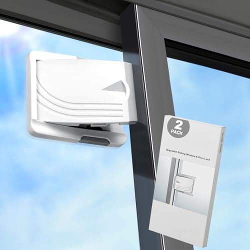 STERGDE Sliding Door Lock 2 Pack Prevent children from opening sliding doors sliding door baby proof Easy To Install For Sliding Glass Doors Sliding Windows Sliding Closets EtcGrey