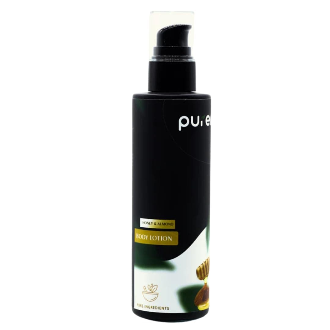 PURER Almond Honey Body Lotion 100ml Advanced MultiLayer Moisture with Pure Almond Oil Naturally Healthy Glowing Skin Soothes Hydrates Body Lotion for Women Men 100 ml