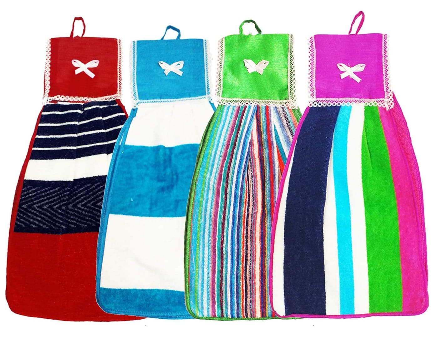 Kuber Industries Hanging Cotton 4 Pieces Cotton Washbasin Napkin/Hand Towel for Kitchen and Bathroom (Multi)