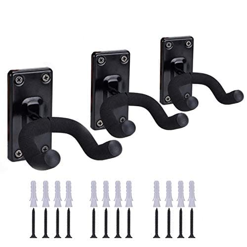 Guitar Wall Mount, Guitar Hanger Alloy Steel Guitar Wall Hangers for Acoustic Electric Guitar Banjo Bass Guitar, Gift for Guitar Players 3 Pcs
