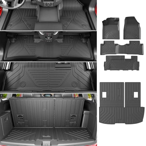 powoq Floor Mats Compatible with 20092015 Honda Pilot Cargo Mat Floor Liner Cargo Liner Back Seat Protector Replacement for 20092015 Honda Pilot Accessories Trunk Mat with Backrest MatFloor Mats