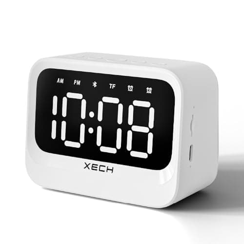 Xech Alarm Clock Students Heavy Sleepers | Mini Clock Speaker Dual Alarm | USB-C Powered | Ideal for Kids, Bedroom, Study Table | Birthday Gift for Women Girlfriend, Husband, Wife, Boyfriend (Eon)