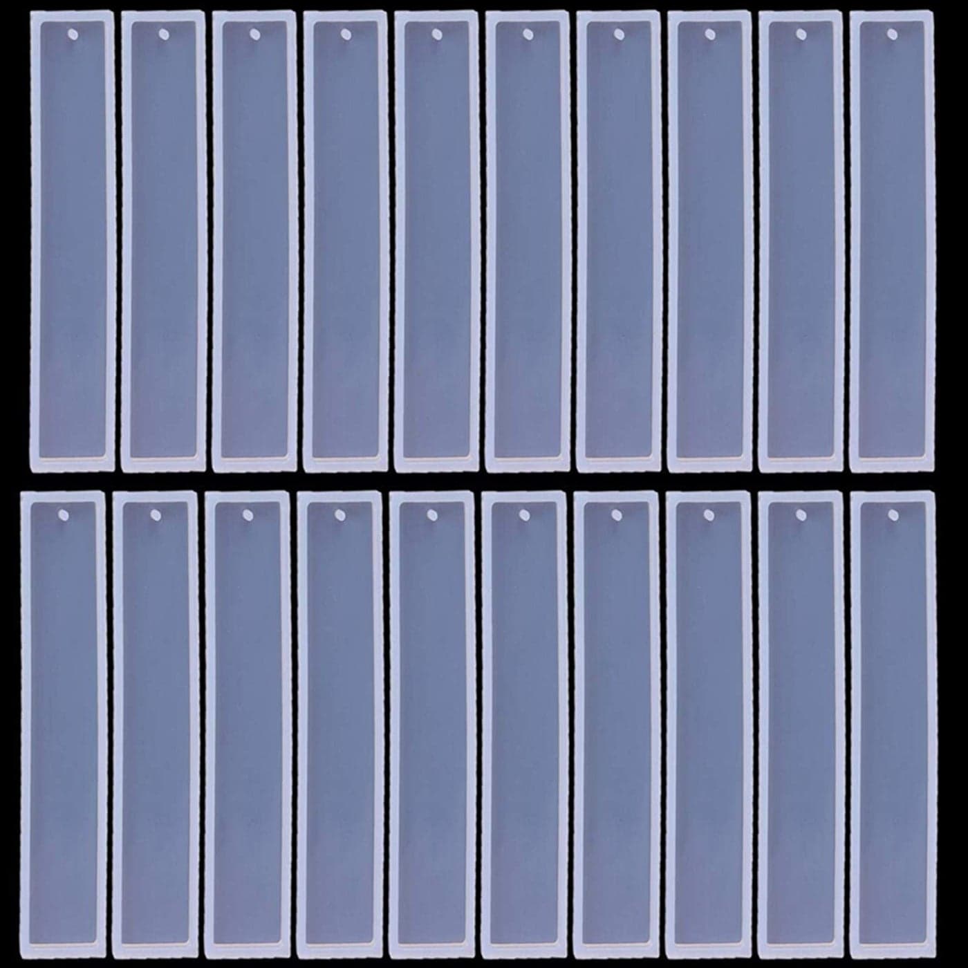 Uoeo 20 Pack Rectangle Silicone Bookmark Mold DIY Epoxy Resin Making Mold 55 h