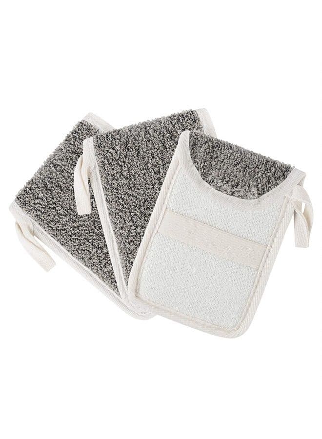 3 Pack Soap Saver Pouch, Flax Exfoliating Soap Bag Body Scrubber Exfoliator Sponge Holder Hanging Rope Bags for Bath or Shower
