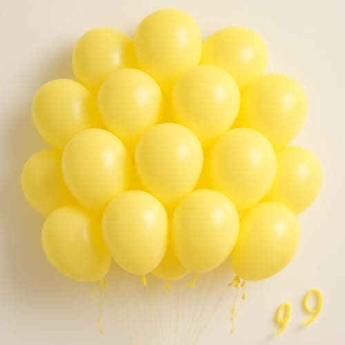 Flyloons Yellow Pastel Balloons Pack of 50 for birthday decoration items also suitable Baby Shower, Anniversary, Wedding, Celebration, Party