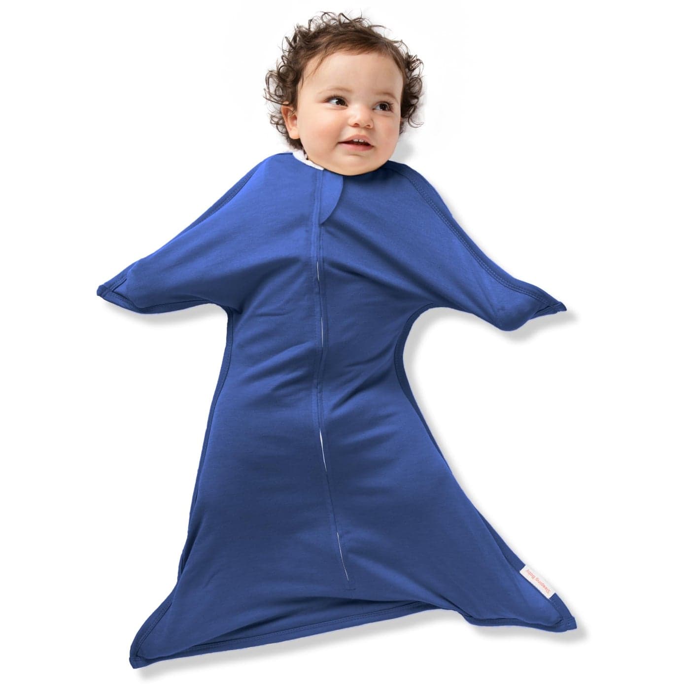 SleepingBaby ZipadeeZip Transition Swaddle Cozy Baby Swaddle Blanket with Zipper Convenience Roomy Wearable Blanket for Easy Diaper Changes Classic Navy Small 48 Month