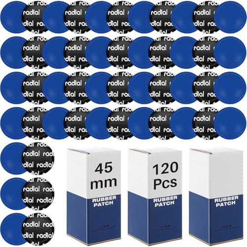 Tallew 120 Pcs Heavy Duty Tire Patches Radial Patch Round Fast Repair Cold Tyre Puncture Repair Kit for Car Truck Motorcycle Automobile Bike Inner Tire 45 mm