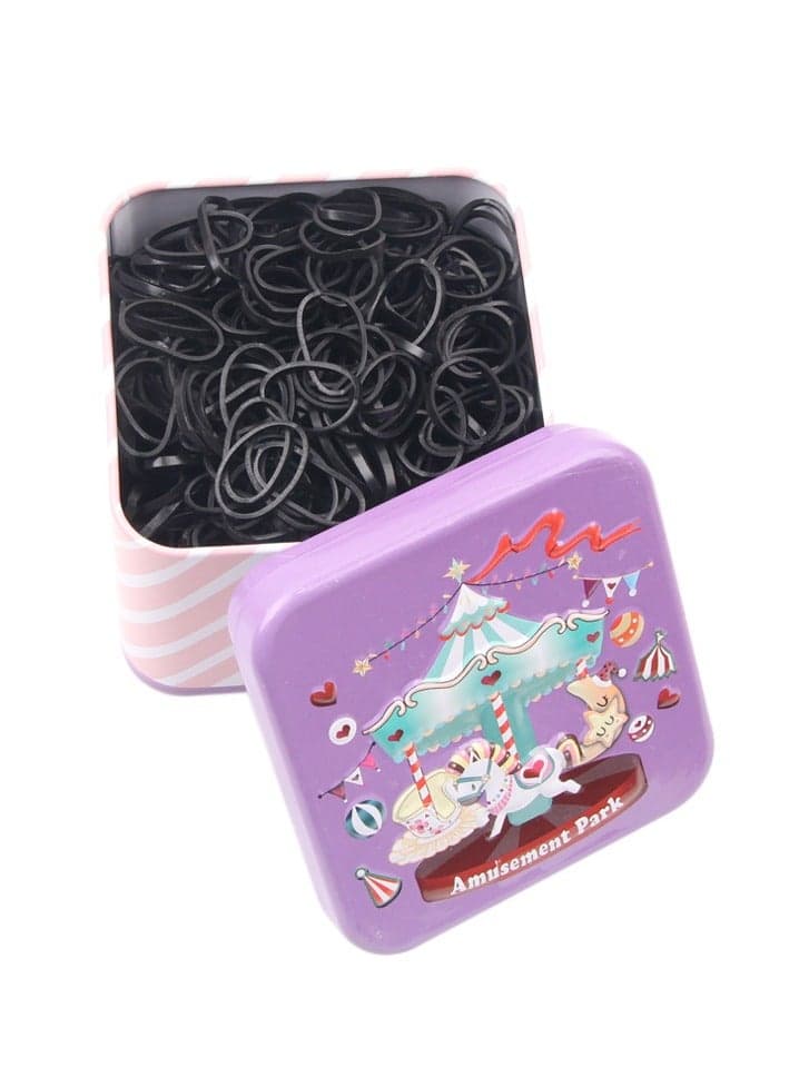 500 pcs iPremium Small Tiny Black Rubber Bands for Kids Hair