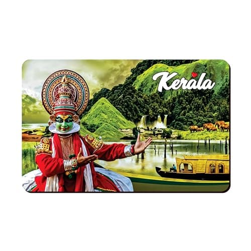 Wonder Hub Elegant Fridge Magnet with Themes |Rectangular Size Refrigerator Magnet with Magnetic Rubber Back | Pack of 1, 8.6cm X 5.4cm (Kerala)