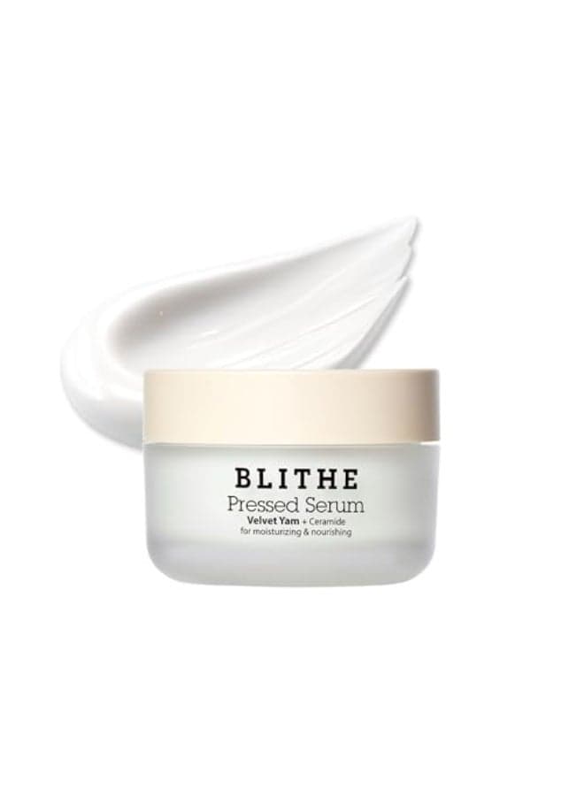 BLITHE Pressed Serum 6879 Wild Yam Moisturizing Serum with Cream Texture for Women Vegan Mucin Safe for Sensitive Skin Korean Skincare 168 Fl Oz
