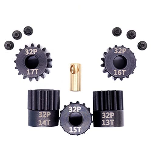 MakerDoIt 32P 5mm Pinion Gear Set 13T 14T 15T 16T 17T with Hex Key for RC