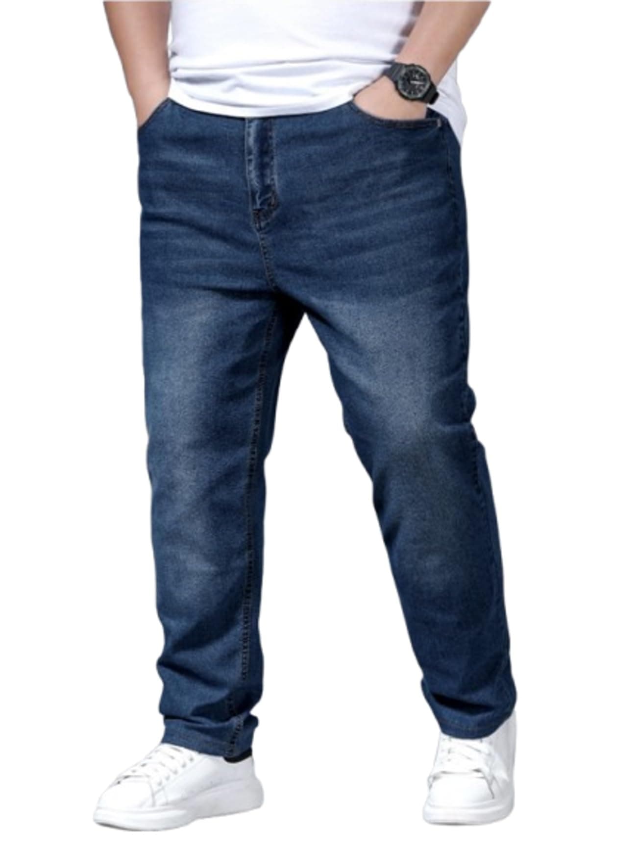 Ben Martin Plus Size Jeans for Man || Big Size Stretchable Jeans for Men || Smart Fit Regular Fit Jean's Pants for Men's || Comfortable Cotton Denim Jins Pant for Men:s, Dark Blue - 38 (1)