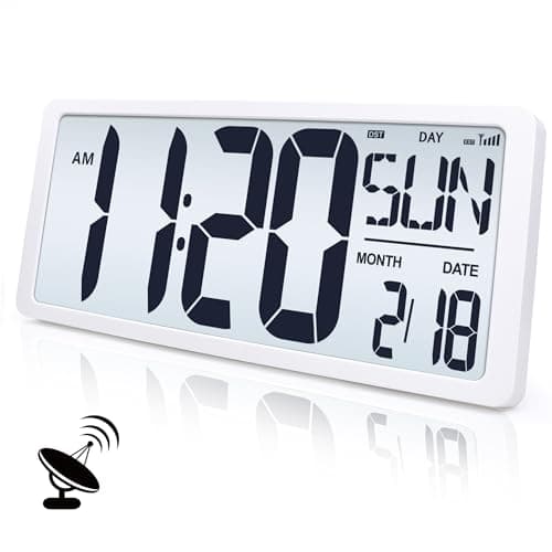 TXL 1844 Large Amotic Digital Wall Clock with Backlight Battery Operated Alarm Clock with Day Date Temperature Jumbo Display Digital Count Up Down Timer Clock for HoomClassroom RoomOffice