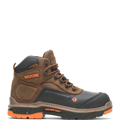 Wolverine Men'sOverpass 6" Mid Composite Toe Waterproof Work Boot, Summer Brown, 9 X-Wide