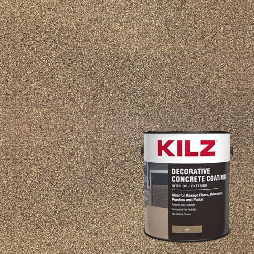 KILZ Decorative Concrete Coating, Interior/Exterior, Slip Resistant, Gray, 1 Gallon