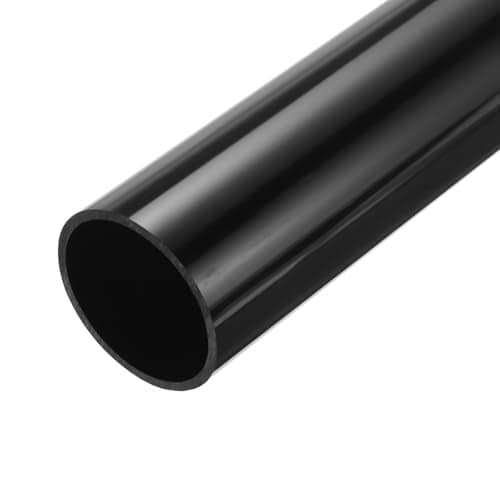 MECCANIXITY 2.5 Inch PVC Rigid Tube Round Pipe Hardware Tubing 57mm ID 63mm OD 350mm Black High Impact for Water Pipe Crafts Cable Sleeve