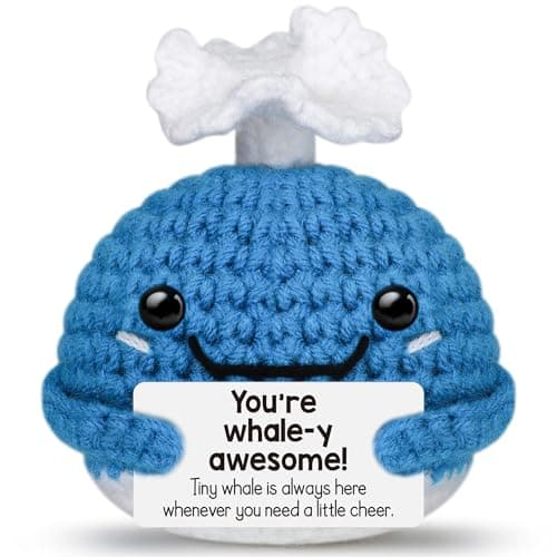 Crochet Whale Easter Basket Essentials StuffersFunny Birthday Mothers Day Graduation Gifts for Women Her Boys Girls Kids Best Friend CoworkerInspirational Cheer Up Anxiety Relief Positive Desk Decor
