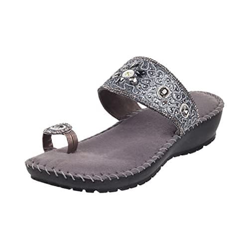 Metro Womens Synthetic Gun Metal Slip Ons (Size (5 UK (38 EU))
