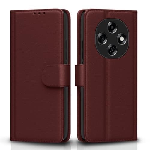 Pikkme Flip Cover for Oppo F31 Pro 5G Leather Finish | Inside TPU with Card Pockets | Wallet Stand and Shock Proof | Complete Protection Flip Case(Brown)