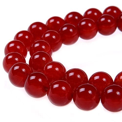 PLTbeads Smooth Round Shape Natural Gemstone Loose Beads for 1 Strand per Bag Approxi 15.5 inch 48-50pcsJewelry Making (6mm, Red Carnelian)