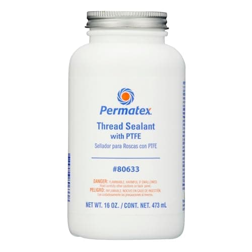Permatex 80633 Thread Sealant with PTFE, 16 oz. , White