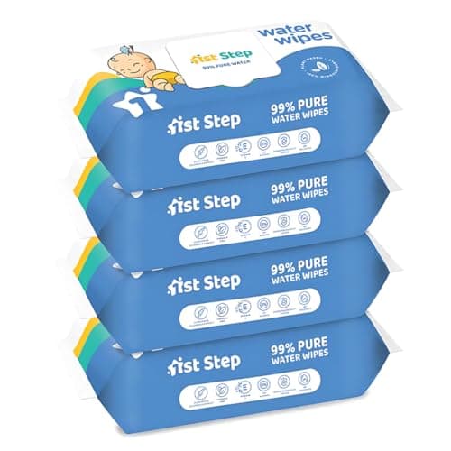 1st Step 99% Pure Water Baby Wipes with lid I Dermatologically Tested | Plant Based - 100% Biodegradable Wipes for Babies | Super Thick Polyester Free wet Wipes for Baby I Paraben Free with Aloevera & Calendula Extract | Alcohol Free Baby wipes |72 pcs/Pack - Pack of 4 Combo - 288 Wipes