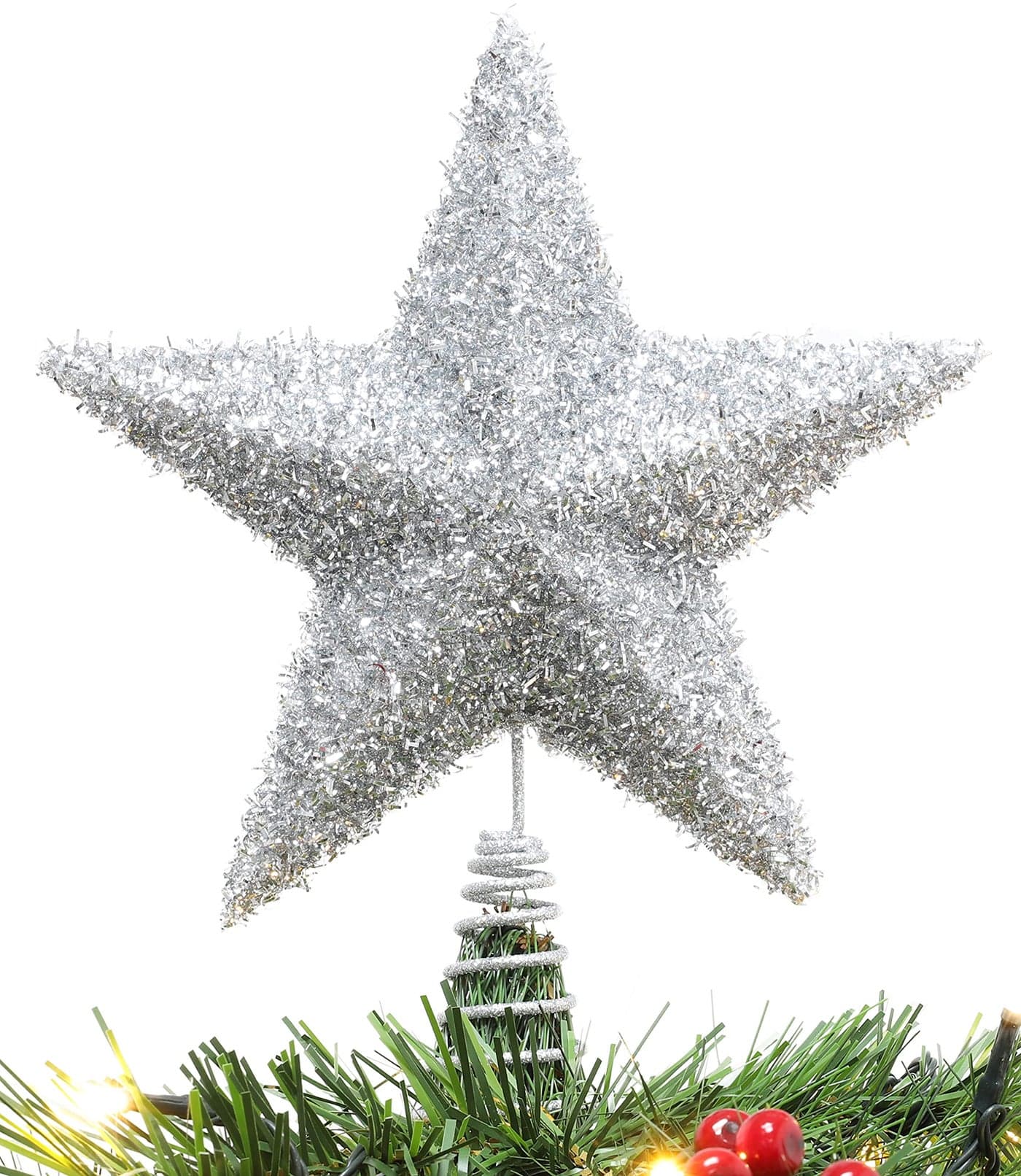 Christmas Concepts® 11 '' Sparkling Tree Top Star - Luxurious Christmas Decorations (Silver)