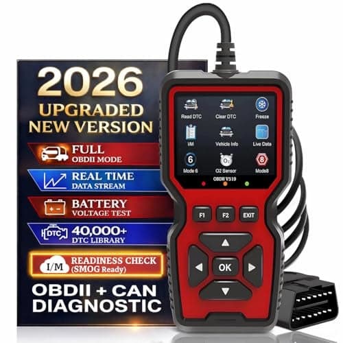CrysGuard Professional OBD2 V519 Scanner - 2026 Upgraded OBDII + CAN Code Reader, Live Data, Battery Test, 40000+ DTC Library, I/M Readiness, Check Engine Light & Smog Test - All Vehicles After 1996