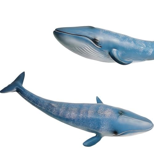 GeminiGenius Blue Whale Sea Animal Action Figure Ocean Shark Whale Model Toy Educational Role Play Swim Beach Bath and Collectors for Kids