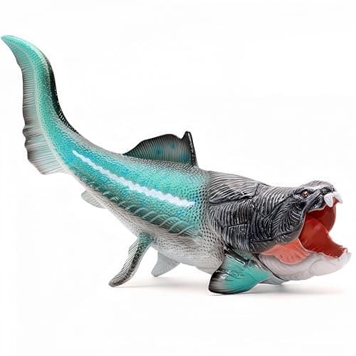GeminiGenius Dunkleosteus Animal Toy Dinosaurs Realistic Dunkleosteus Figurine with Movable Jaw Action Figure Toys for Kids
