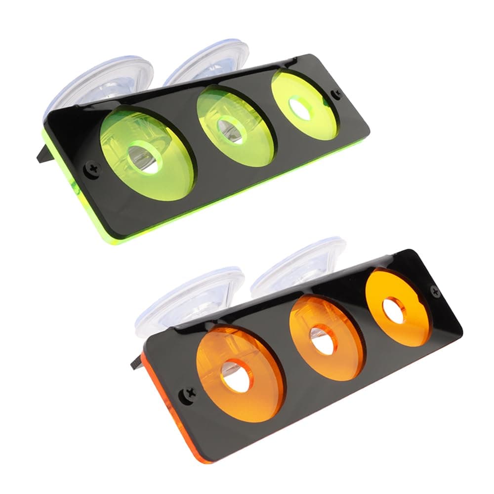 Coral Frag Holder Acrylic Coral Rack with Powerful Double Suction Cup and Placstic Screws Suitable for Household Fish Tanks 2pcs 3 Plug HoleFluorescent Green and Orange