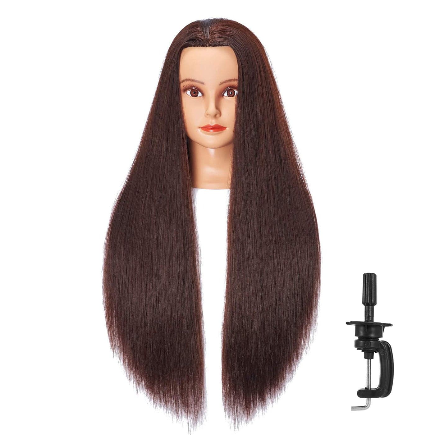2628 Mannequin Head Synthetic Fiber Hair Styling Training Head Dolls for Cosmetology Manikin Maniquins Practice Head with Stand 6611LB0420