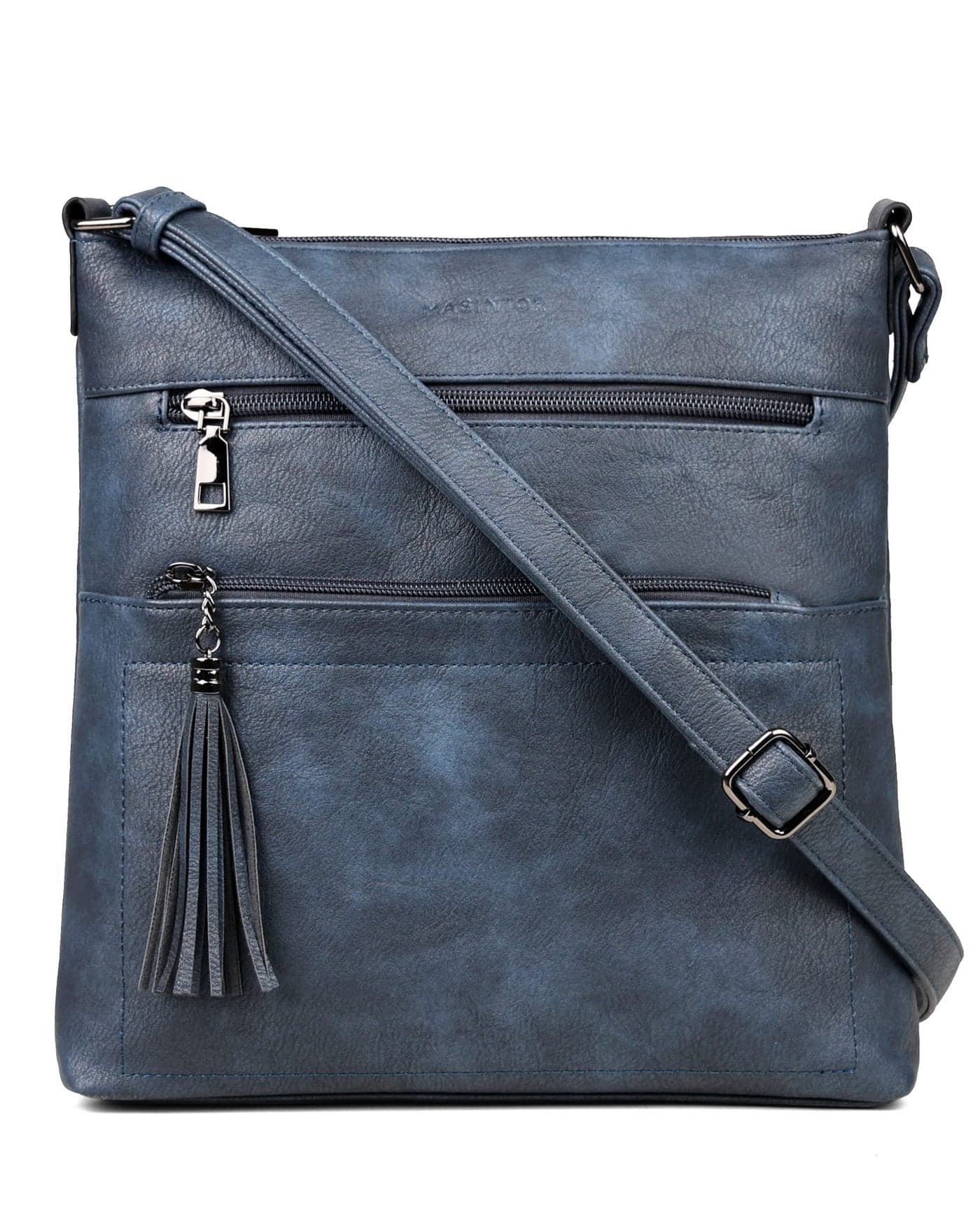 MASINTOR Crossbody Purses for Women, Multi Pocket Casual Crossbody Bag, Adjustable Strap Shoulder Bag with Tassel