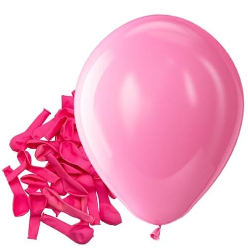 Bezente Pink Balloons Latex Party Balloons 150 Pack 5 inch Matte Pink Helium Balloons for Birthday Wedding Anniversary Bridal Shower Gender Reveal Party Decorations
