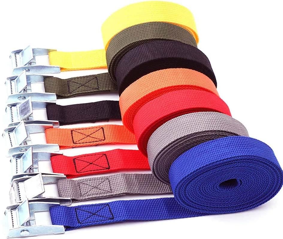 SHOPEE 2 Pcs Lashing Straps, 1" x 16Ft (5 Meter)(196") Adjustable Tie Down Ratchet Tie Straps with Metal Buckles, Cam Lock Strap Cargo Packing Straps Heavy-Duty for Luggage/Truck/SUV/Car (Grey)