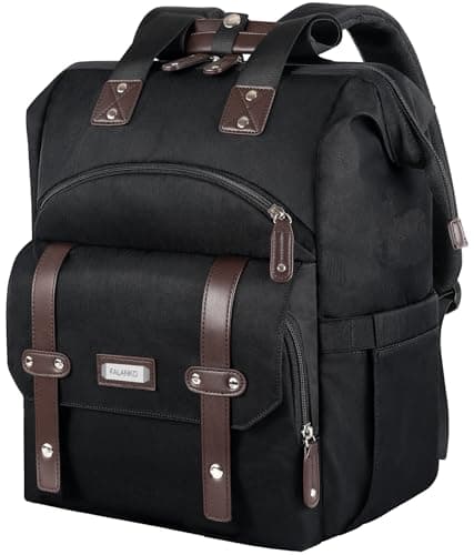 FALANKO Laptop Backpack For Women Work Doctor Teacher Nurse Wide Open Bookbags 173 Inch Laptops Backpack with RFID Water Resistant Computer Backpack for Men Women Black