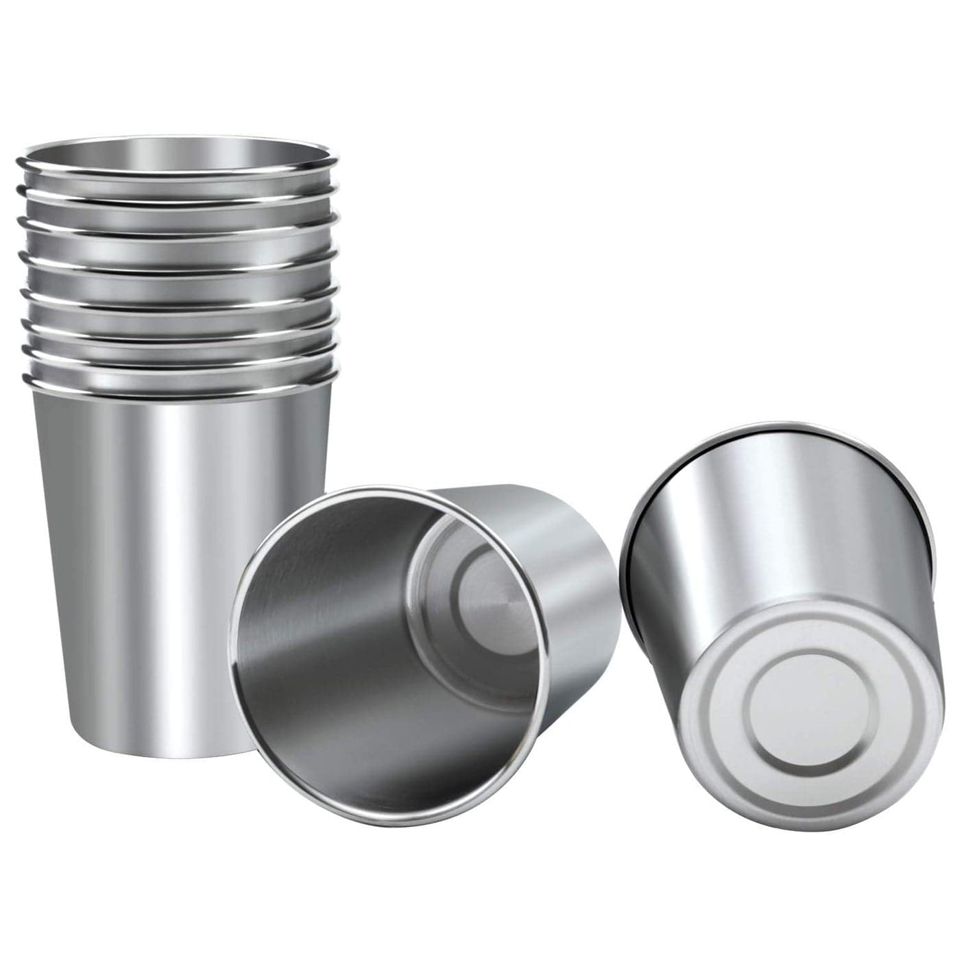 Ruisita 10 Pieces 12 Ounce Stainless Steel Cups Metal Pint Cups Shatterproof Drinking Glasses for Kids or Adults 12 oz350 ml