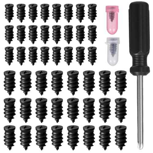 Fuvylonk 50 PCS Tire Repair Rubber Nails Spiral Vacuum Tire Plug Kit Fast SelfService Puncture Repair Tools for Car Truck Motorcycle Tractor Tire Puncture Repair