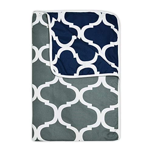 Divine Casa 120 GSM Cloudy Quilt Brushed Microfibre 3 Layer Breathable Single Dohar AC Blanket Lightweight Warm Rajai Throws for Bed (Blue and Grey, 140 x 210, CM)| TC - 120
