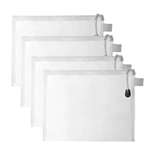 SWILAK 4 Stationary Transparent Pouch, Plastic Zipper Bags, Student Storage Bag, Document Bags, Certificates Bags, Pencil Pen Cases, Envelope Bag, Cosmetic Pouch with Zipper, Travel Organizer(Medium)