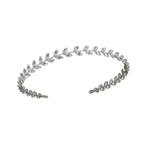 Ruhi Creation Silver Crystal Floral Hair Clip for Women & Girls | Bridal Wedding Party Hair Accessory | Elegant Crystal Hairpin