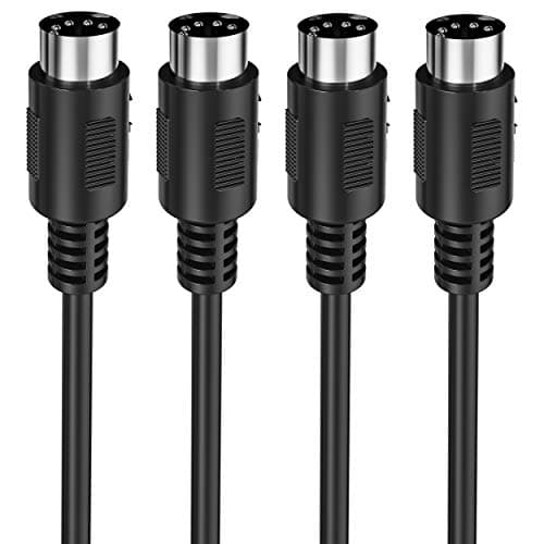 Mellbree MIDI Cable, 2-Pack 10-Feet Male to Male 5-Pin MIDI Cable Compatible with MIDI Keyboard, Keyboard Synth, Rack Synth, Sampler, External Sound Card, Sound Source and Other Music Gear