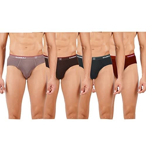 RAMRAJ COTTON Mens 100% Soft Fine Jersy SuriyaOE Brief (Pack of 4) (Multicolor_2-100)