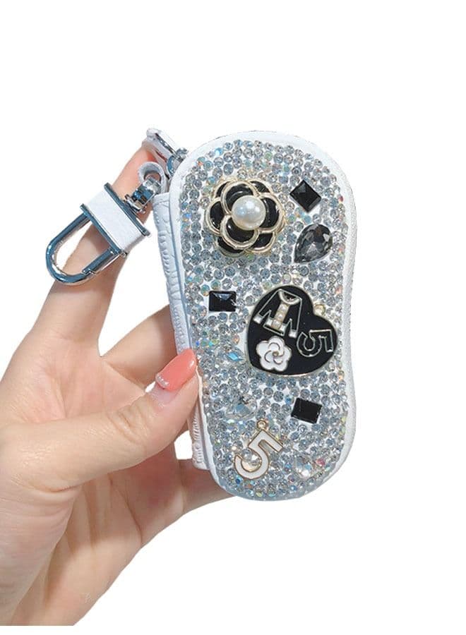Car Key Chain Case Premium Leather Coin Holder Zipper Remote Wallet Bag