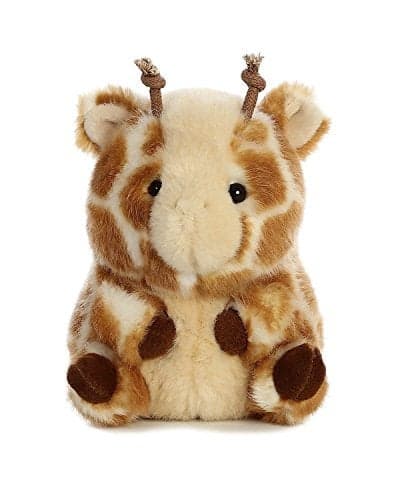 Aurora Playful Rolly Pet Giminy Giraffe Stuffed Animal Compact Size for OntheGo Fun for Adults Kids Birthdays and Anniversaries Brown 5 Inches