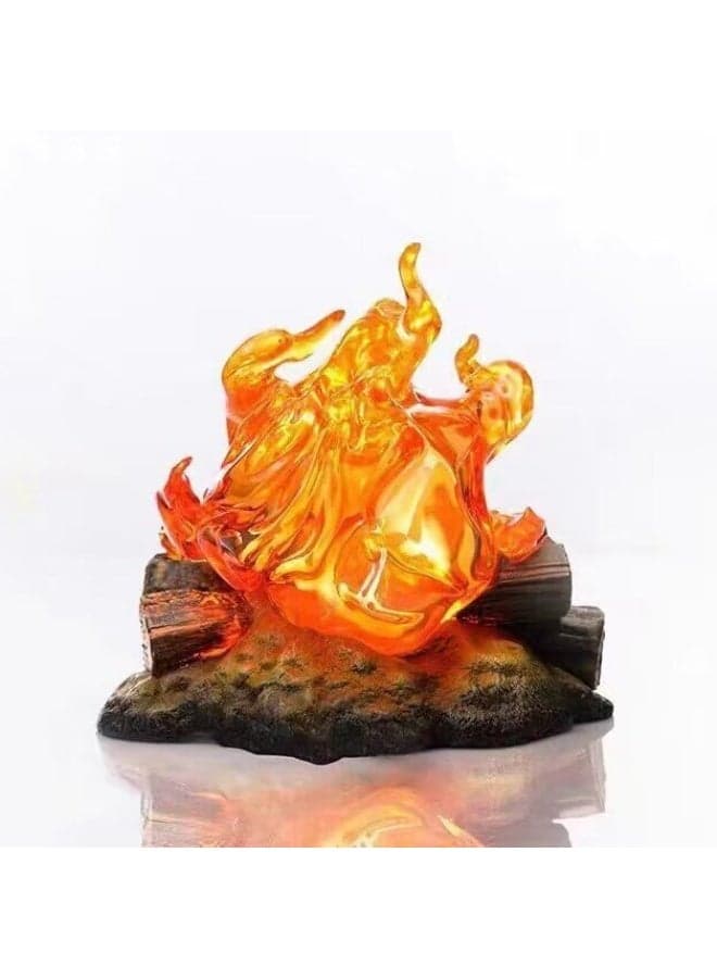Calcifer Heart Flame Breathing LED Figure,Magical Glowing Desk Ornament and Ugly-Cute Birthday Toy 12 cm